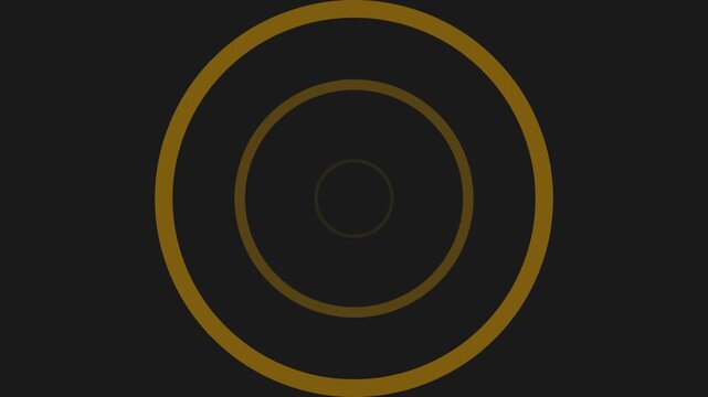 Minimalist golden circle outline centered on a solid matte black background