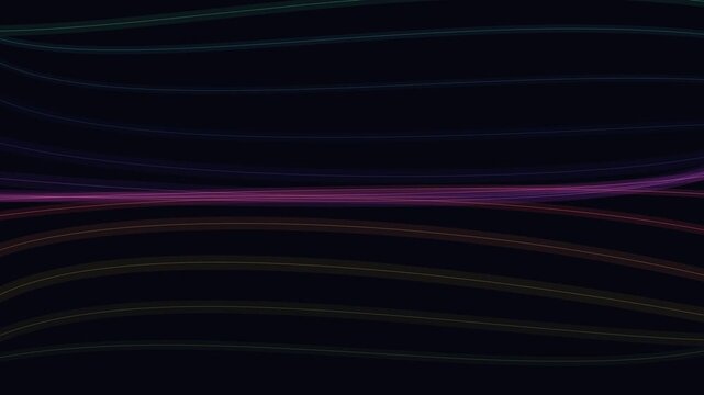 Abstract light trails featuring horizontal dashed lines on black background