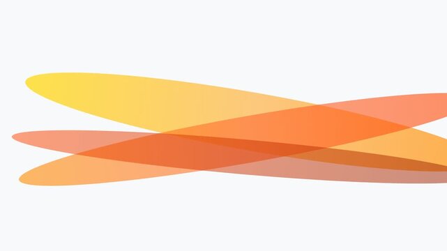 Abstract composition of intersecting yellow and orange elliptical shapes