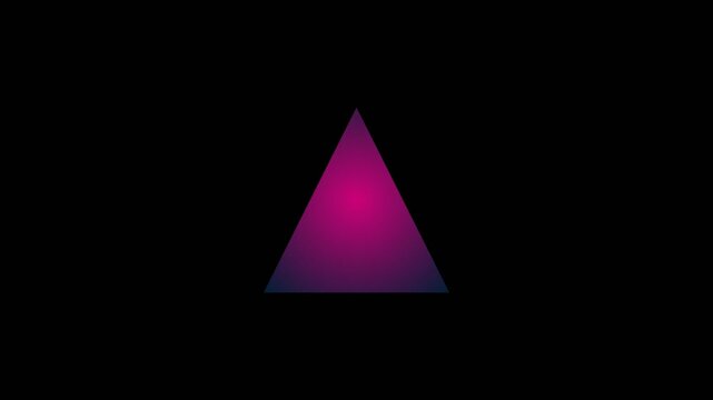 Minimalist glowing triangle with a purple and pink gradient on black background