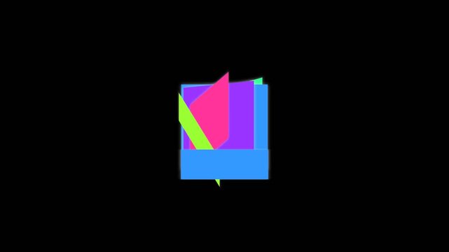 Abstract composition of vibrant geometric planes floating on black background