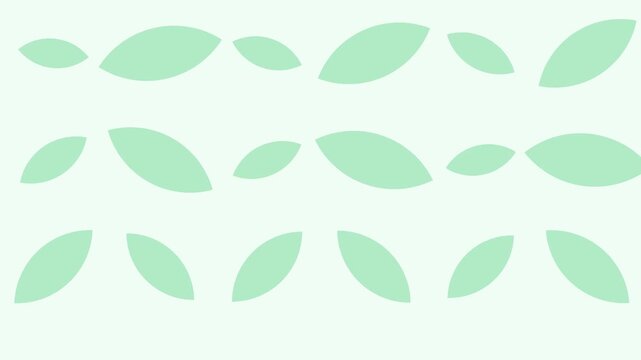 Minimalist pattern featuring soft mint green leaf shapes on white background