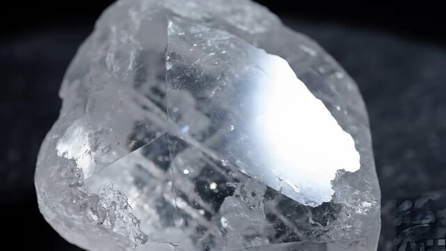 Closeup of a raw uncut diamond showing its natural crystalline structure.