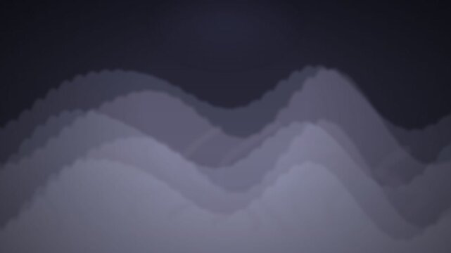Abstract waves of soft grey gradient layers flowing across a dark background