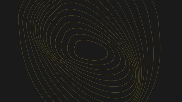 Abstract golden lines forming a rhythmic oval pattern on a dark background