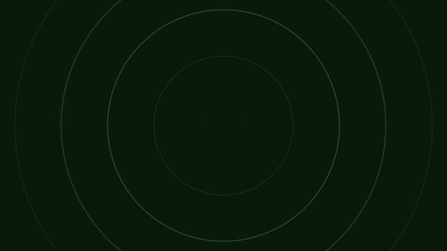 Minimalist green concentric circles on a solid black background design