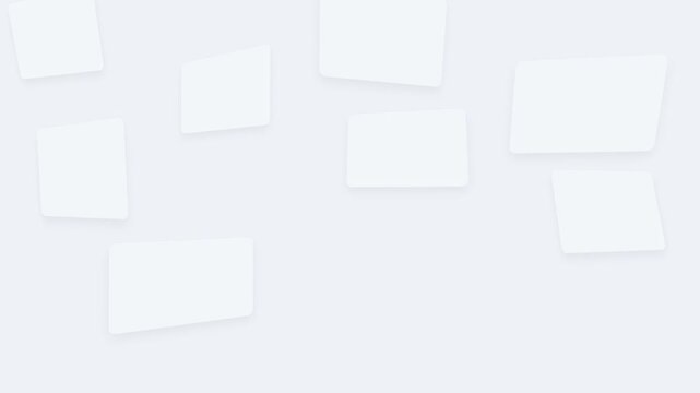 Minimalist white rectangular shapes arranged on a clean white background