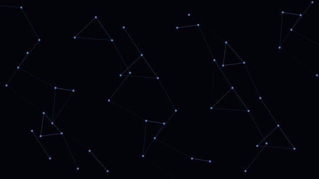 Abstract digital data visualization with dotted lines on a black background