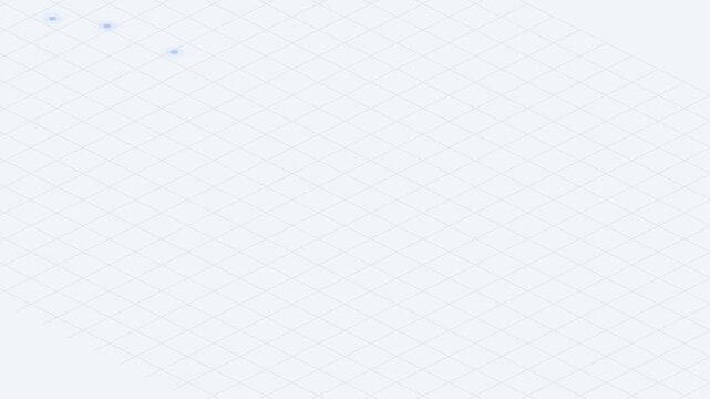 Minimalist blue dot pattern set against a clean white isometric grid background