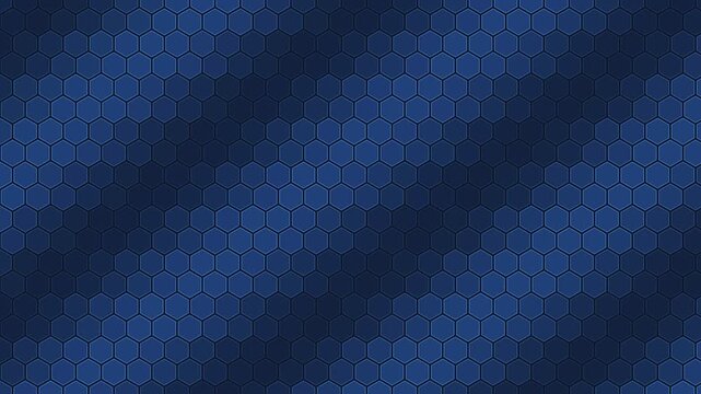 Dark blue abstract background with a repeating geometric honeycomb pattern