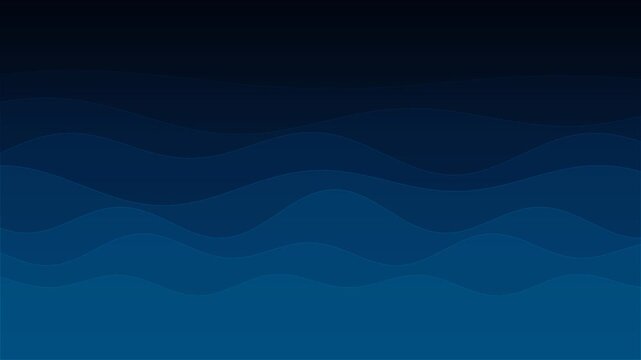 Abstract background featuring smooth flowing blue waves in dark gradient