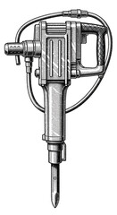 Naklejka premium Jackhammer illustration isolated on transparent background vector graphic