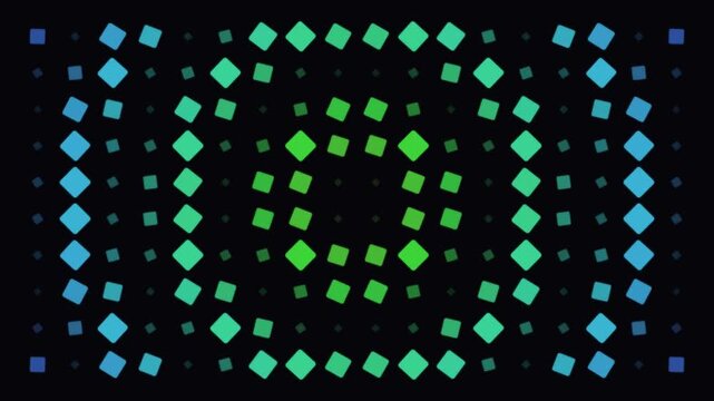 Abstract background featuring a repeating pattern of colorful rotated squares