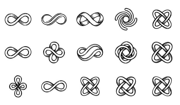 Infinite knot designs and infinity symbols