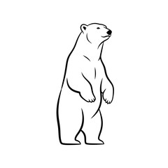 Fototapeta premium Stylized Polar Bear Standing Upright Illustration.