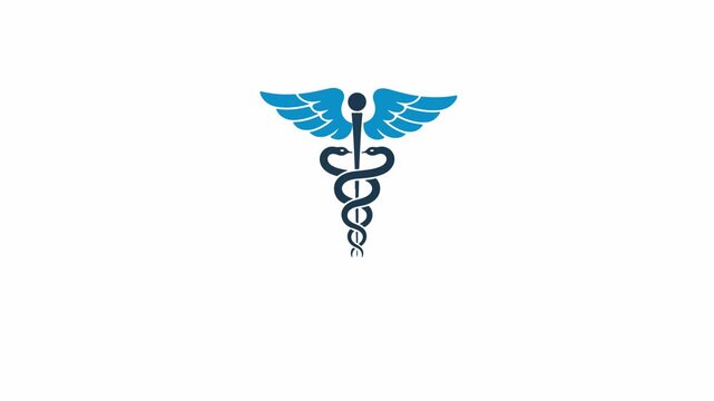 Minimalist Caduceus Medical Symbol Animation