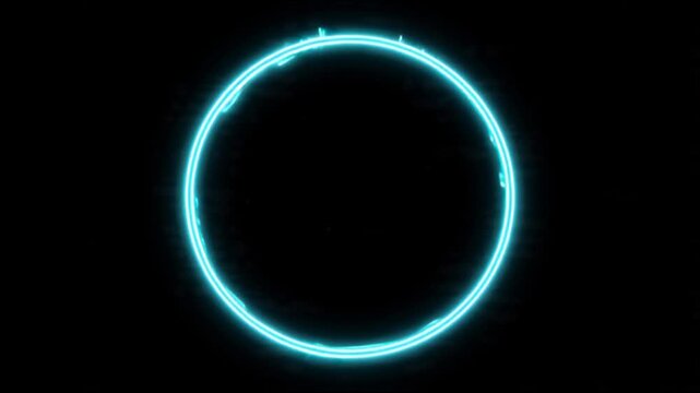 Circular Neon Ring in Dark Setting