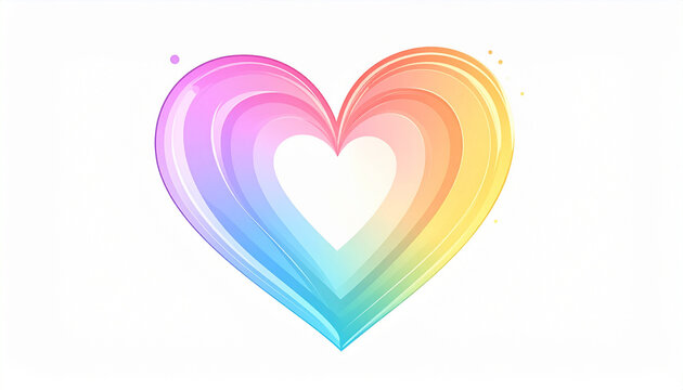 Colorful heart illustration on white
