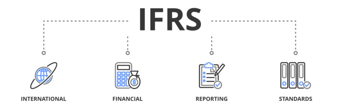 IFRS banner vector illustration concept for international financial reporting standards 