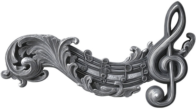 Double music note, clean PNG style isolated on transparent background
