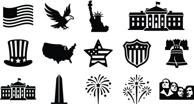 American patriotic symbols and landmarks for Memorial Day