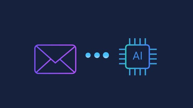 Animated motion graphics showing a simplified user profile icon connecting to a digital cloud icon via pulsing dots. Concept of cloud account registration, user profile sync, and network connectivity.