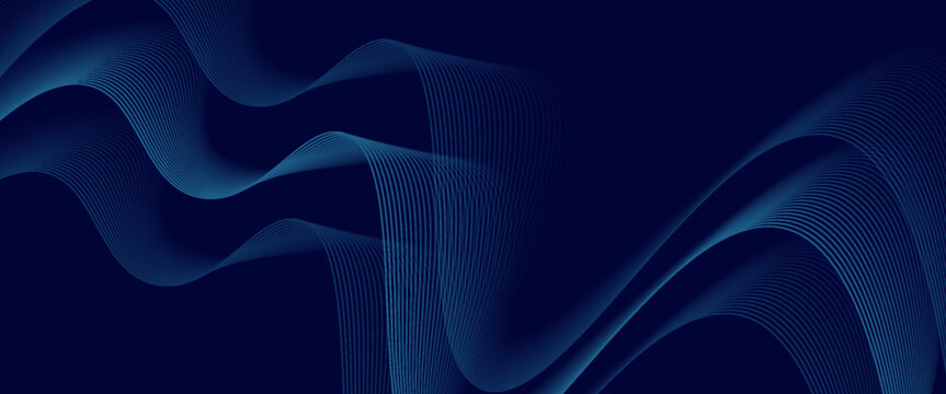 Abstract blue modern background with smooth lines. Dynamic waves. vector illustration.