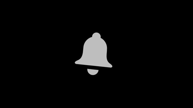 Notification Bell Icon Animation on Black Background. 4K videos,.. Modern Notification Alert Icon Animation. Animated Bell Notification Symbol for Message and Alert Concept. 4K video,..!!