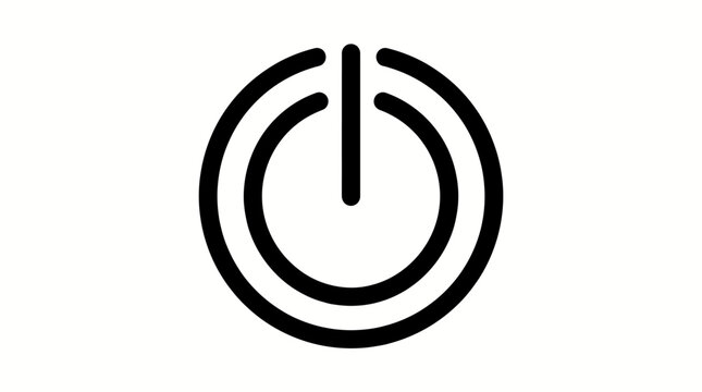 Minimalist power button icon digital start and stop symbol