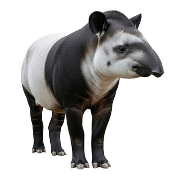 3D Realistic Malayan Tapir, Wild Animal Figure, Jungle Wildlife Element, Nature Zoo Creature, Forest Fauna Object, Mammal Icon