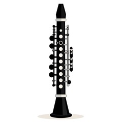Fototapeta premium Isolated black clarinet illustration on a white background musical instrument