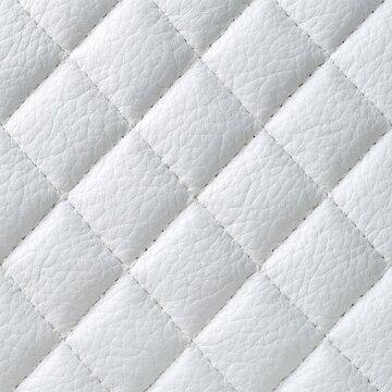 White quilted leather texture with dotted pattern, luxury fashion background, seamless soft material detail