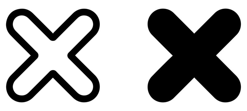cross cancel delete x icon set