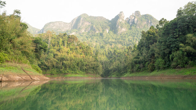 Landscape view of Khao Sok National Park, Surat Thani Province, Thailand