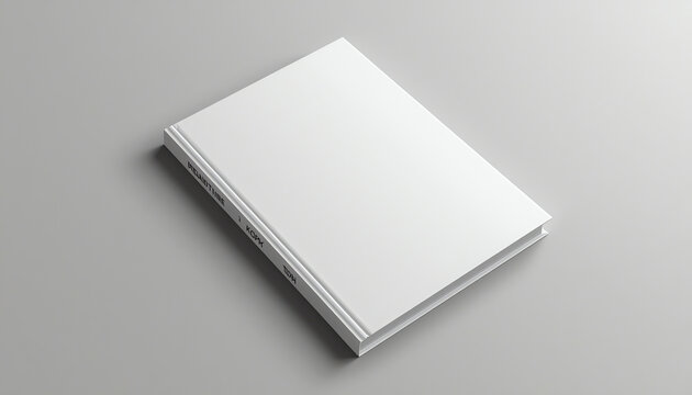 Hard cover book mock up isolated on soft gray background. 3D illustrating