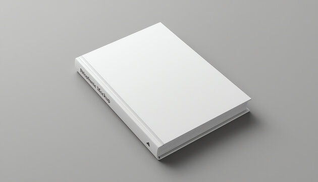Hard cover book mock up isolated on soft gray background. 3D illustrating
