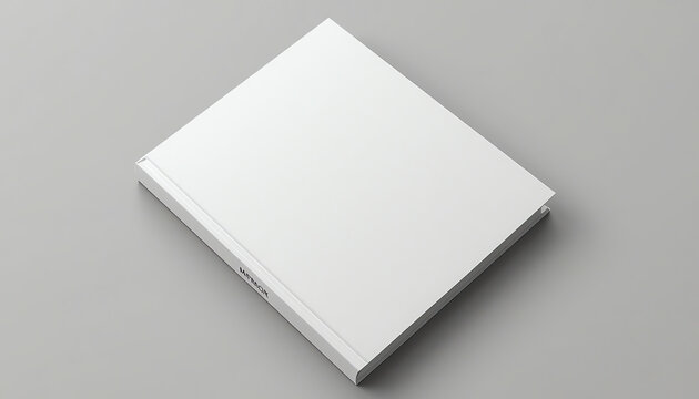 Hard cover book mock up isolated on soft gray background. 3D illustrating