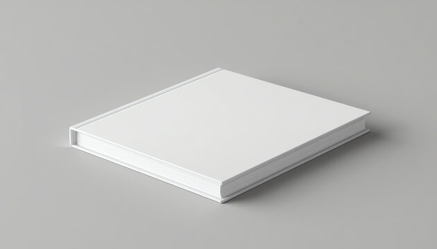 Hard cover book mock up isolated on soft gray background. 3D illustrating