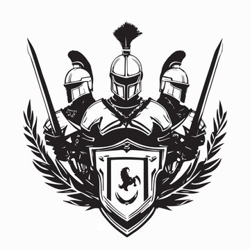Byzantine Empire Imperial Guard Emblem Vector Illustration