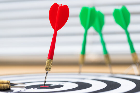 Dart arrow on target for business Competition Concept With One Clear Winning Target