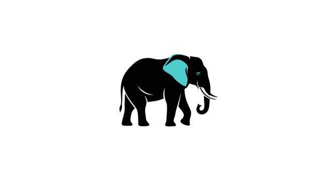 Black Elephant with Blue Saddle.