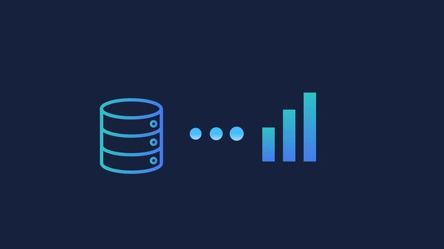 Animated motion graphics showing a security shield with a padlock icon connecting to a data server rack. Concept of cyber defense, mainframe encryption, and data center security