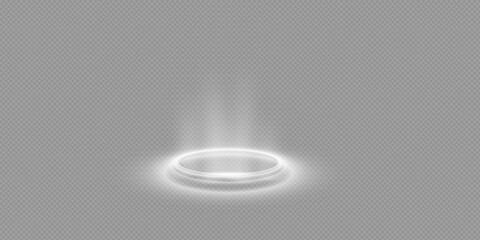 Abstract purple neon light glow portal ring magic energy particle circle transparent isolated smoke wave vortex fantasy aura burst luminous effect © kume111000