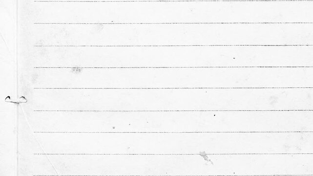 Vintage Lined Paper Stop Motion Background.Looping animated grunge notebook texture for creative video projects.