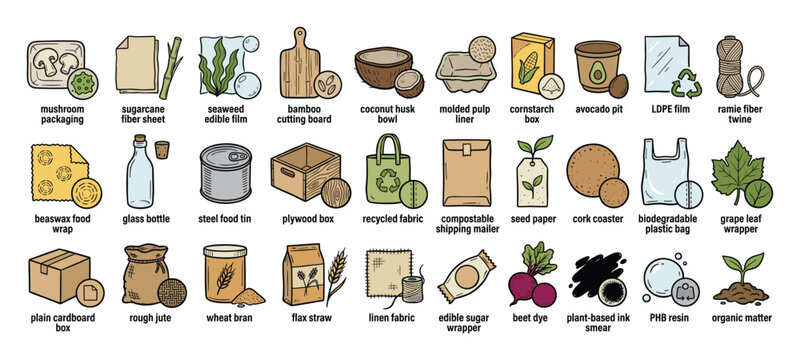 Sustainable packaging materials and ecofriendly products for environmental awareness campaigns and