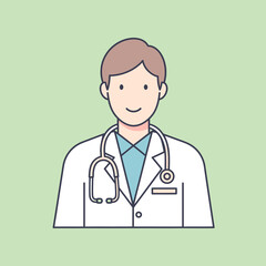 Fototapeta premium Smiling male doctor with stethoscope.
