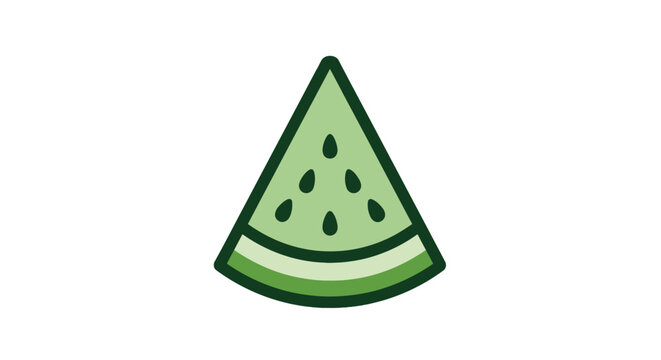 Green Watermelon Fruit Slice Illustration.