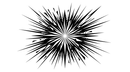 Abstract Exploding Starburst Impact Effect on Isolated White Background © Desi