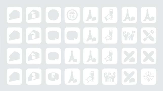 France National Day Icons: Bastille Day Celebration Symbols and Travel Elements