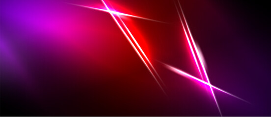 Obraz premium Abstract background features vibrant magenta, red gradients. Diagonal lines create dynamic, energetic visual effect. Dark areas contrast bright illumination.
